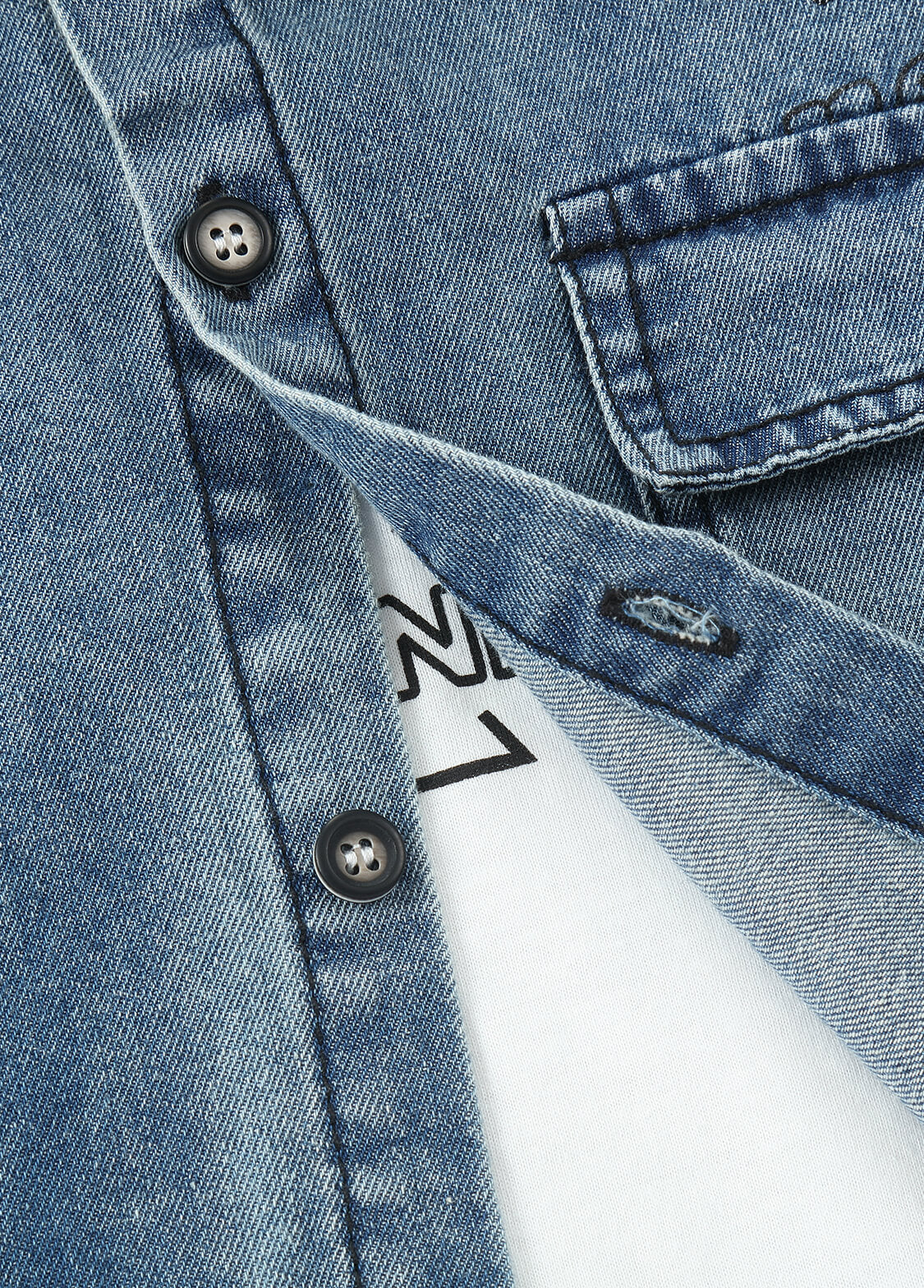 Boys Denim & Cotton Three-Piece Set