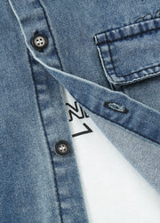 Boys Denim & Cotton Three-Piece Set
