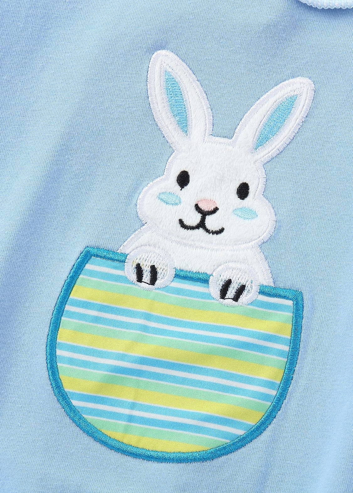 Baby Romper with Cute Rabbit Embroidery