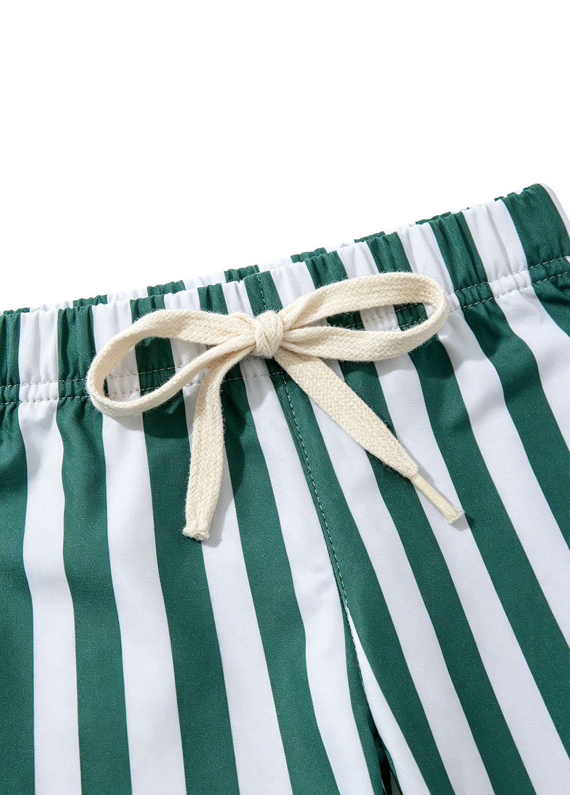 Boys' Two-Piece Swimsuit — Summer Long-Sleeve, Sun-Protective, Green-Striped Swimwear