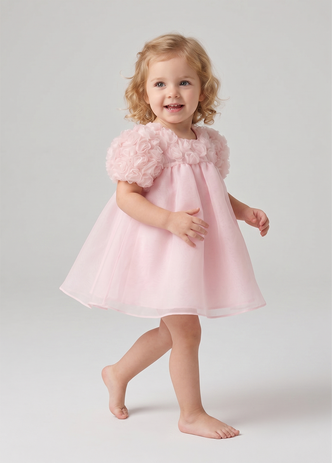 Girls Floral Tulle Party Dress