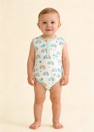 Baby Boy's Bamboo Fiber Sleeveless Summer Romper (Lightweight, Printed)