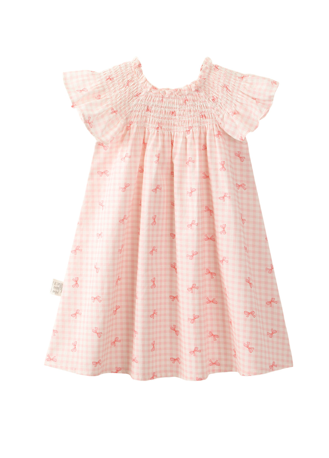 Girls Bow Print Cotton Dress