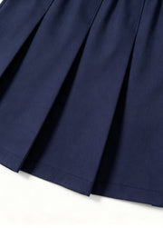 Girls Preppy Style Casual 2-Piece Set Retro Striped POLO Shirt and Pleated Skirt Outfit