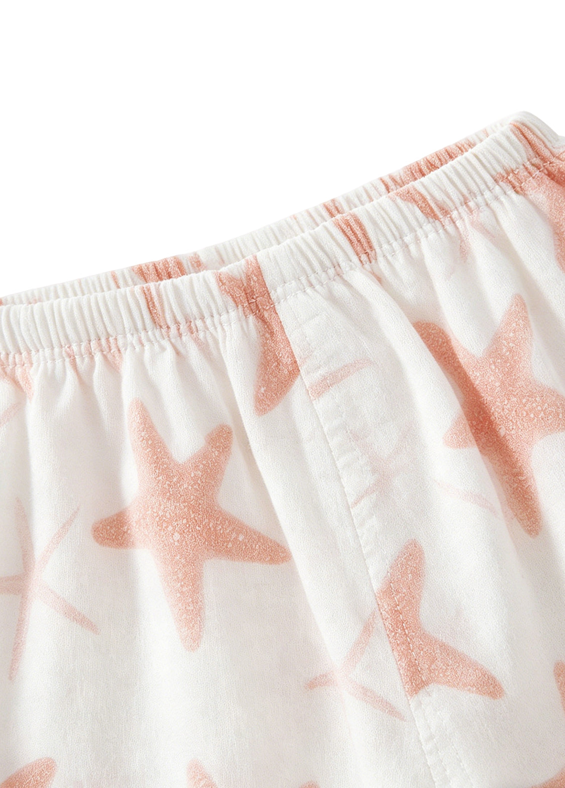 Baby Girl's Bamboo Fiber Loungewear Set: Short-Sleeve Top & Shorts (2-Piece Set) — Starfish Print