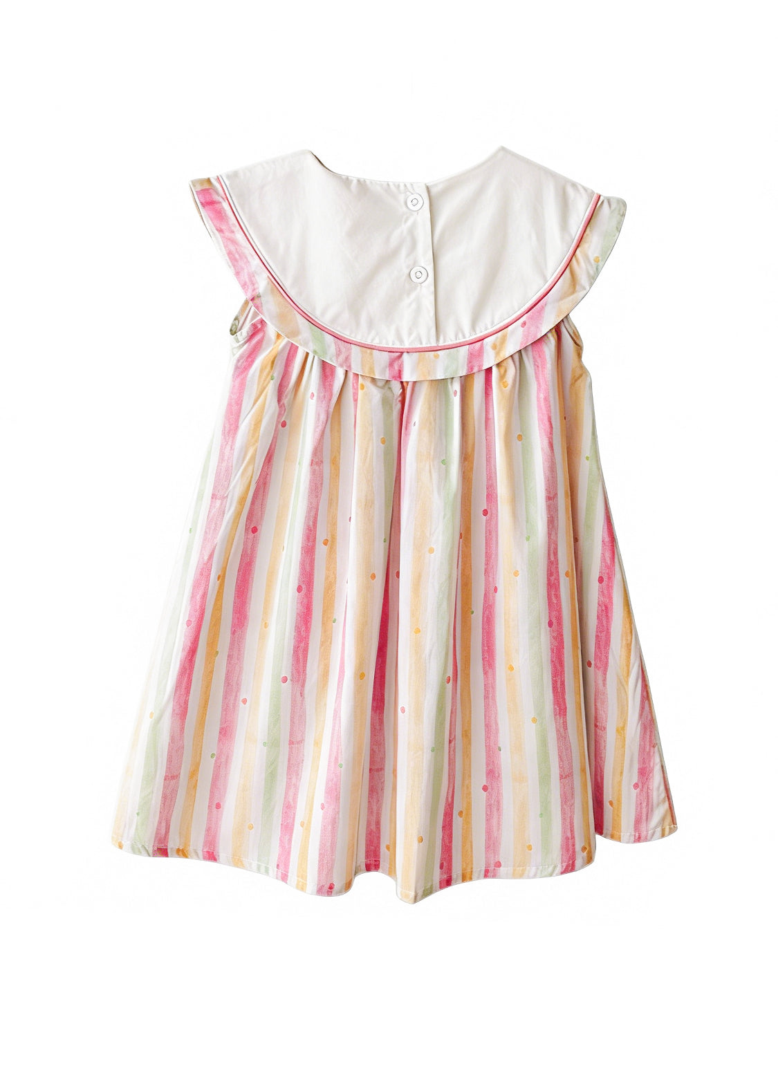 Girls Rainbow Bear Embroidered Cotton Dress