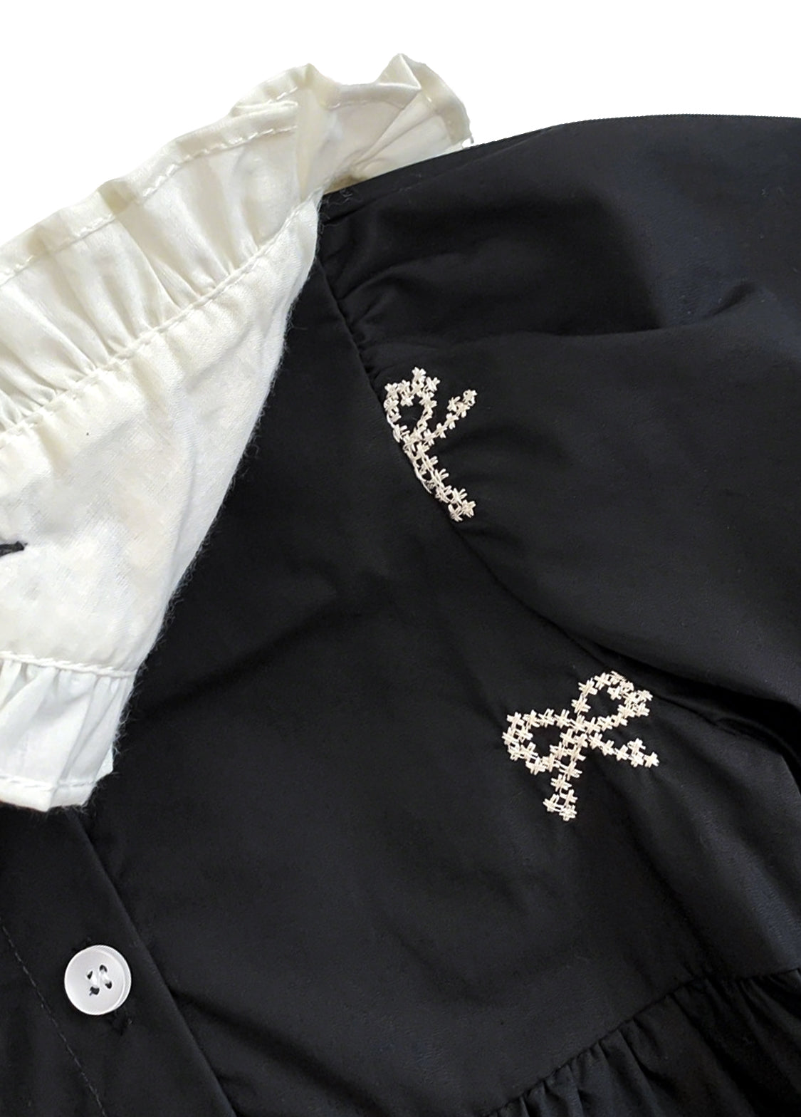 Baby Girl Cotton Bow Embroidered Romper
