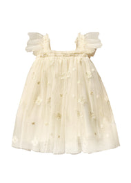 Girls' Butterfly-Embroidered Spaghetti-Strap Princess Dress
