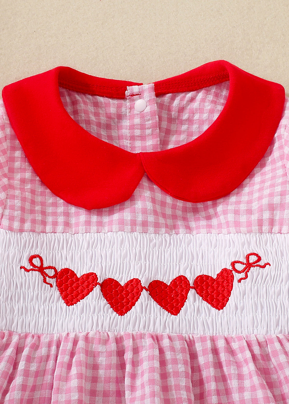 Girl Cute Letters Embroidered Dollar Collar  Dress