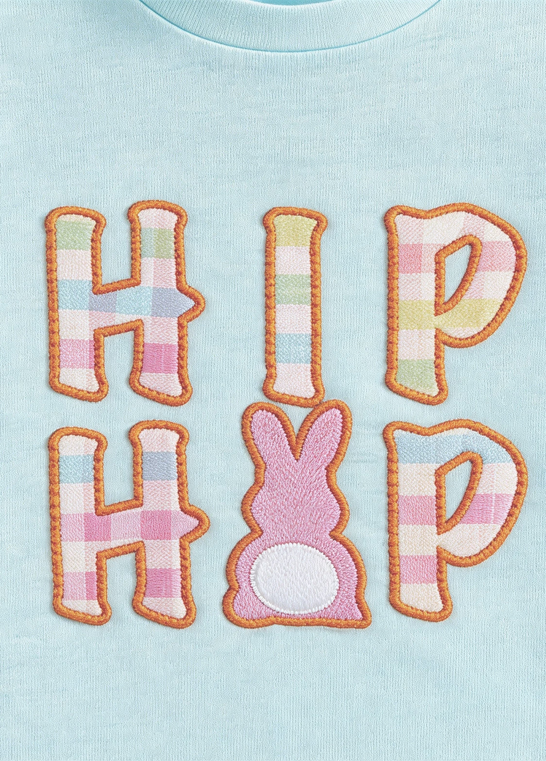 Girls Easter Bunny Embroidered Two-Piece Skirt Set