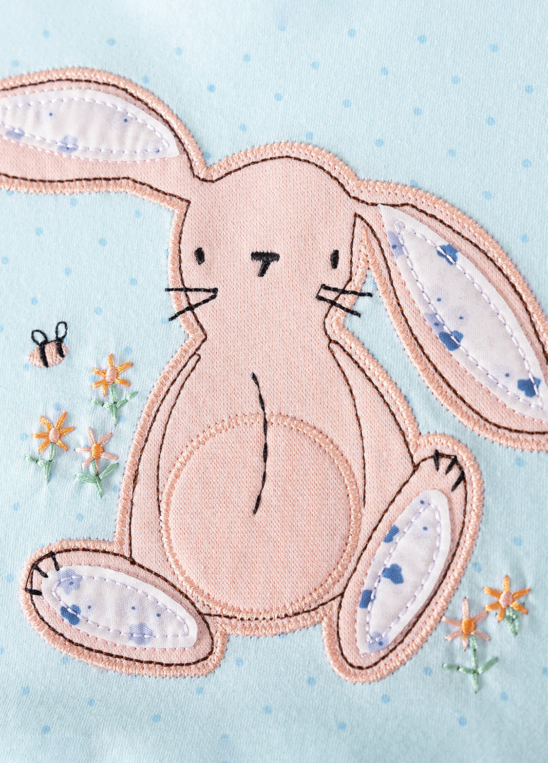 Girls Cotton Bunny Flutter Sleeve Dress