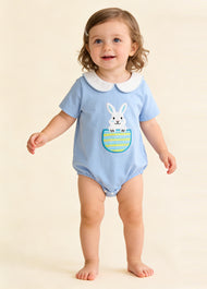 Baby Romper with Cute Rabbit Embroidery