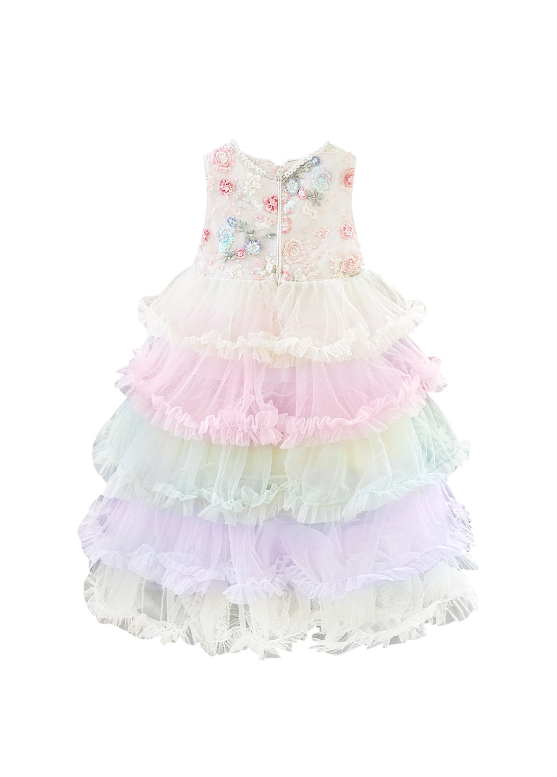 Kids Girl's Rainbow Mesh Lolita Princess Dress
