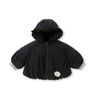Girls Ruffle Hooded Zip Jacket