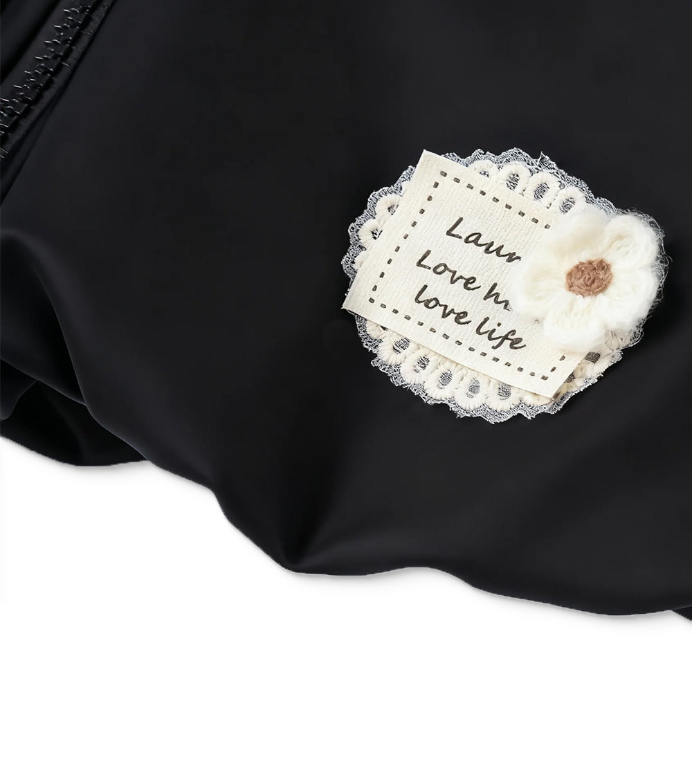 Girls Ruffle Hooded Zip Jacket