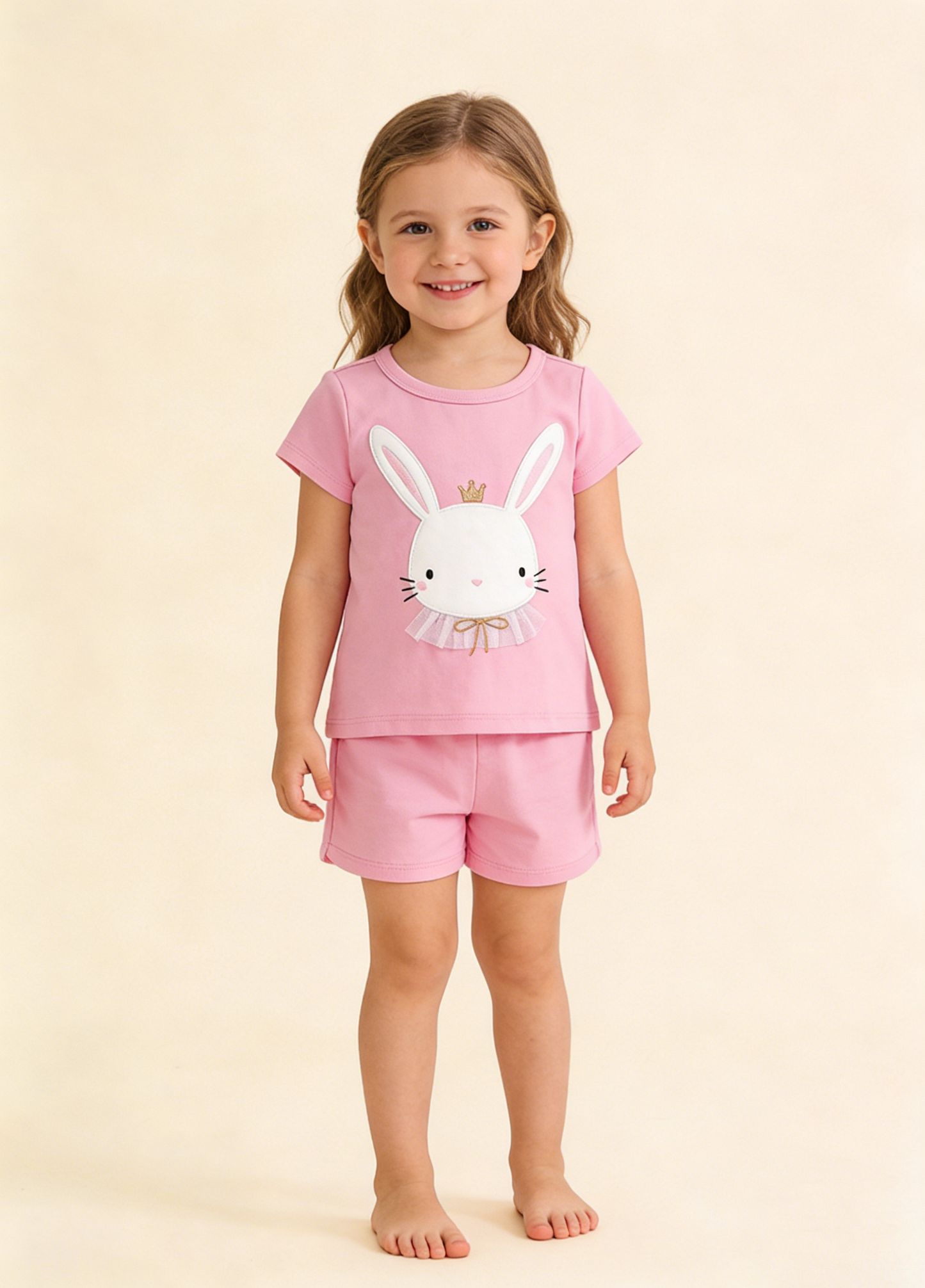 Girls Cotton Bunny Graphic T-Shirt