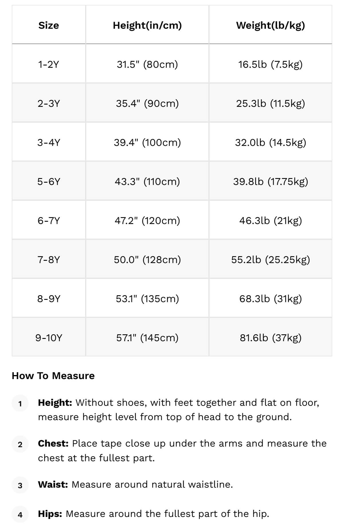 Size guide