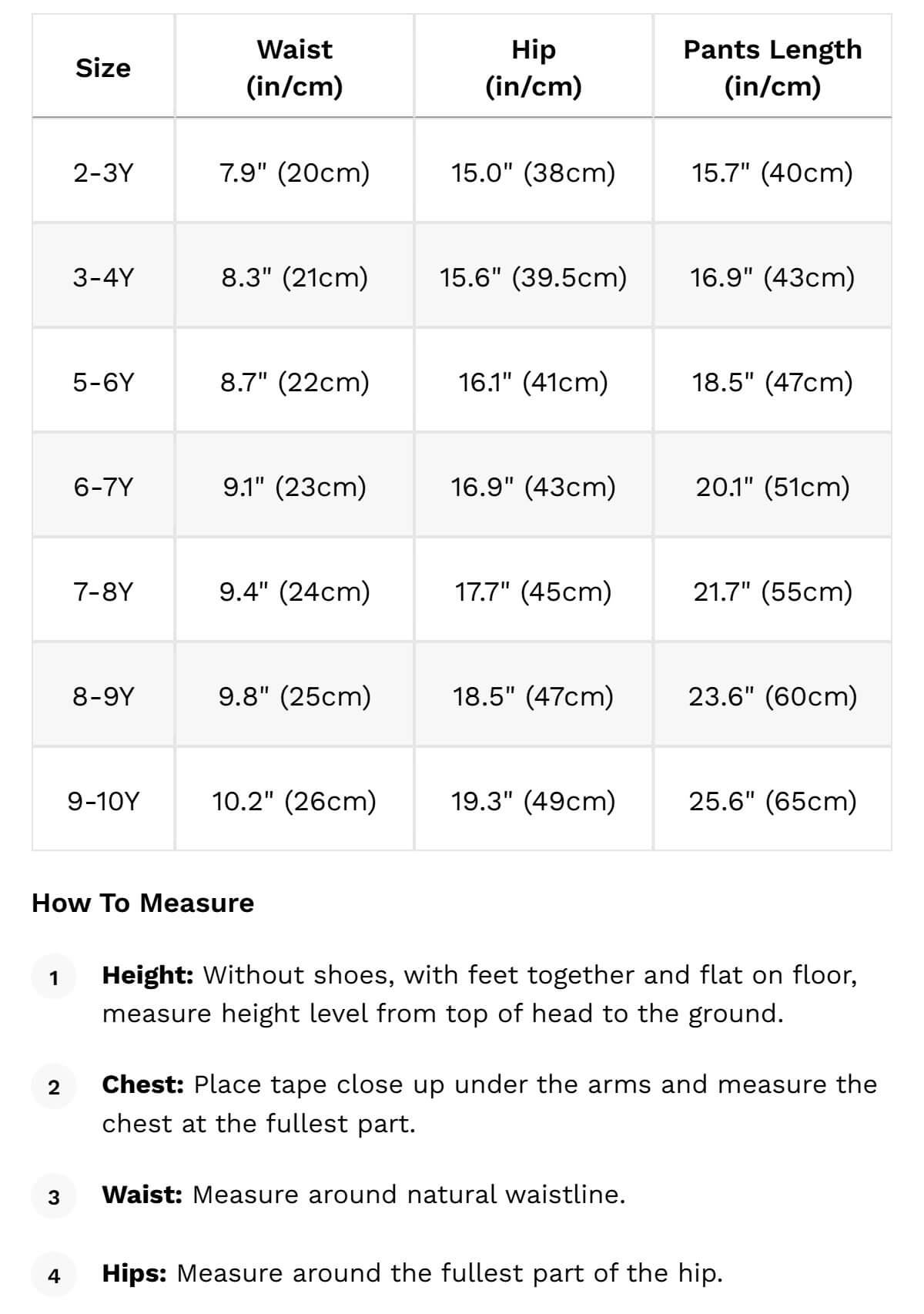 Size guide