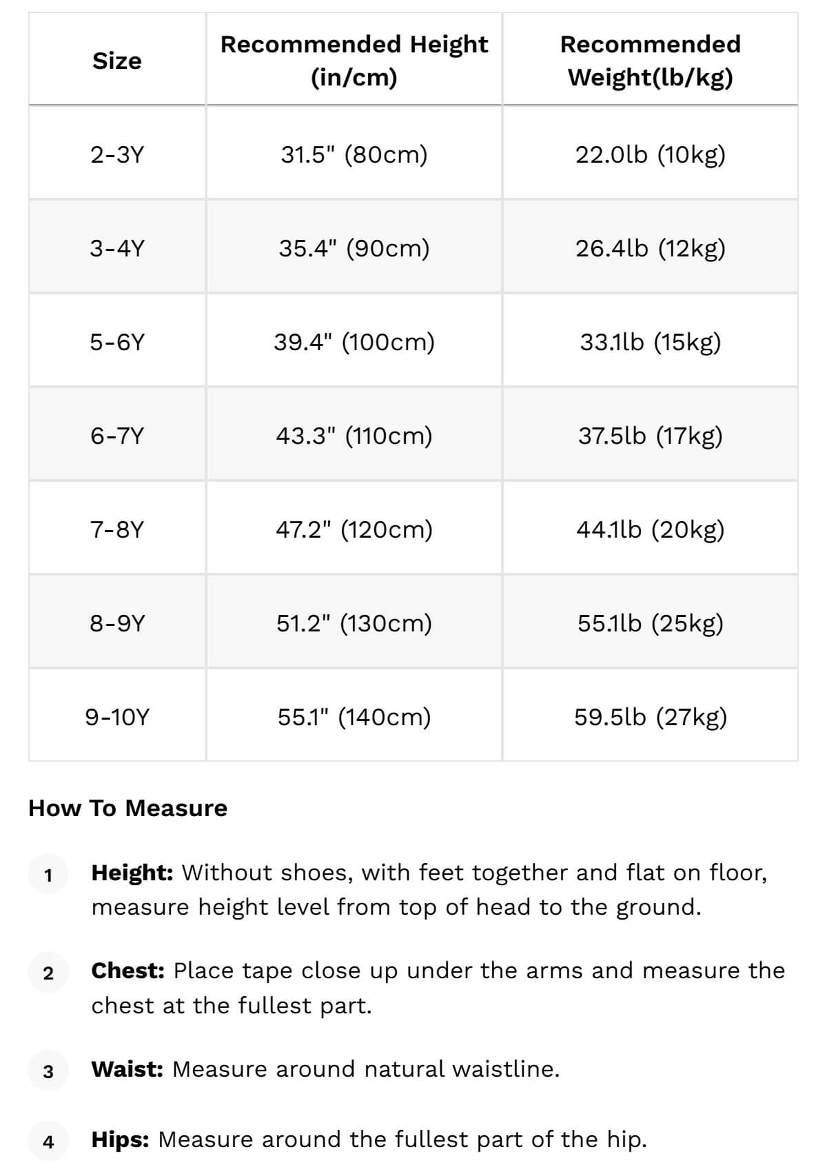 Size guide