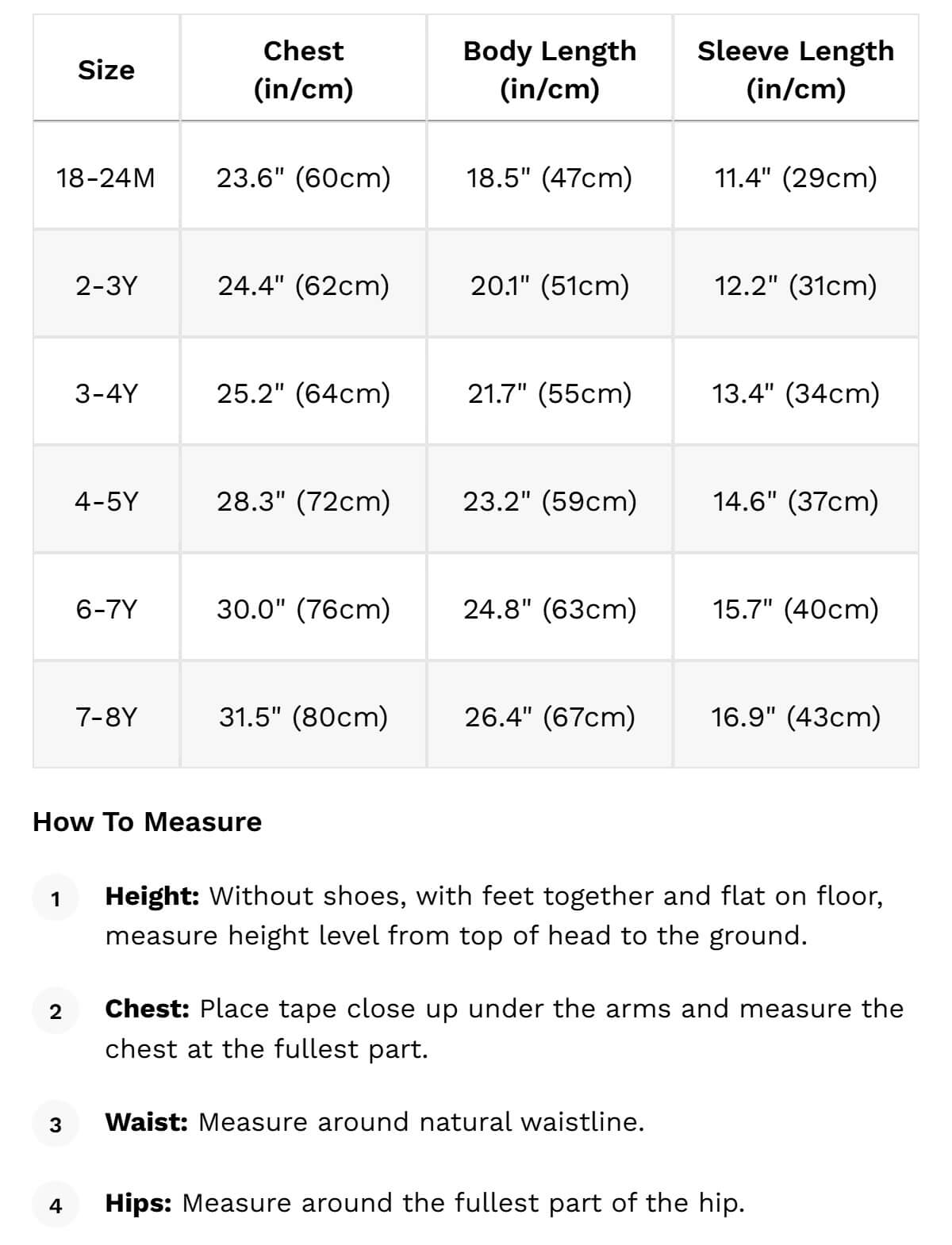 Size guide