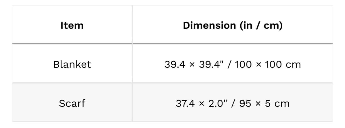 Size guide