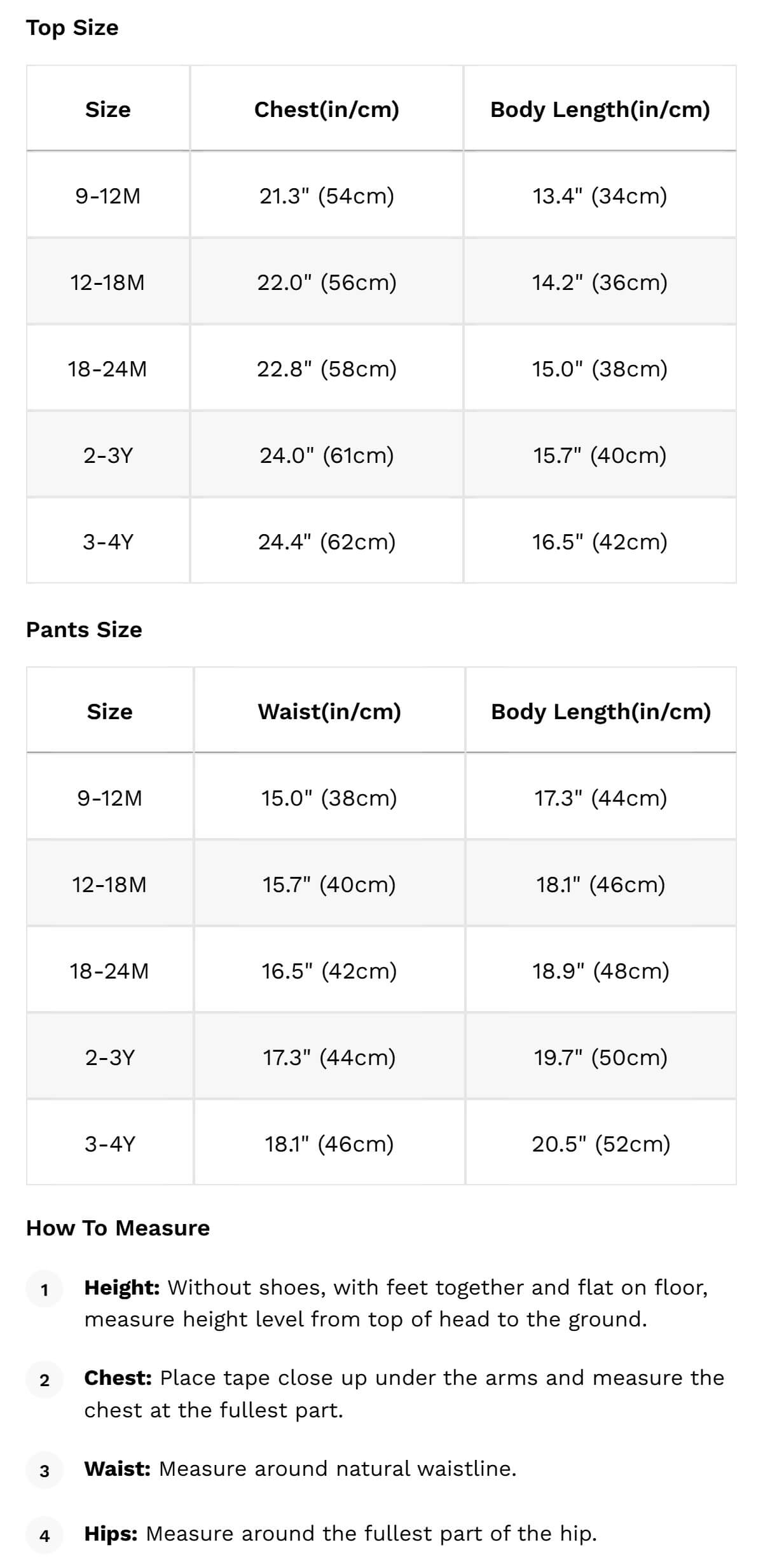 Size guide
