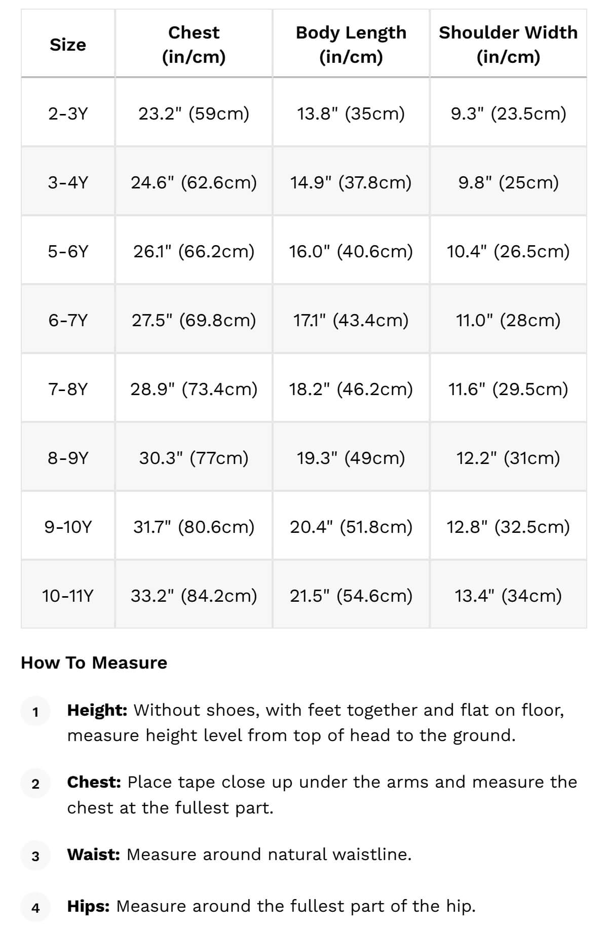 Size guide